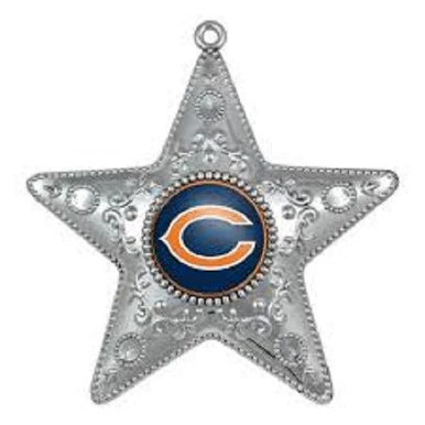Chicago Bears NFL Sports Collectors Series Silver Star Ornament 1 Chicago Bears NFL Sports Collectors Series Silver Star Ornament