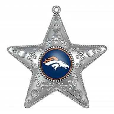 Denver Broncos NFL Sports Collectors Series Silver Star Ornament 1 Denver Broncos NFL Sports Collectors Series Silver Star Ornament