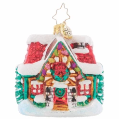 Christopher Radko The Coziest Cottage Gem Glass Christmas Ornament 1021425