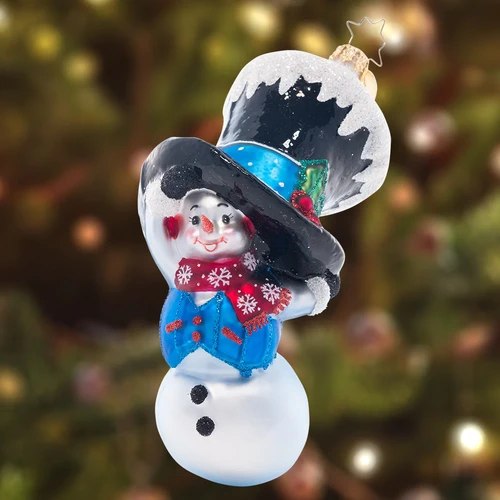 Christopher Radko Peek-A-Boo Snowman Glass Christmas Ornament 1021508 2 Christopher Radko Peek-A-Boo Snowman Glass Christmas Ornament 1021508 - Image 2