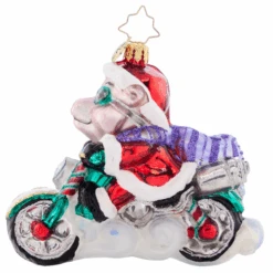 Christopher Radko Low Rider Hog Glass Christmas Ornament 1021519 -Winter Decor Store 1021519 3 48897.1695830548