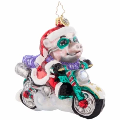 Christopher Radko Low Rider Hog Glass Christmas Ornament 1021519 -Winter Decor Store 1021519 4 78715.1695830549