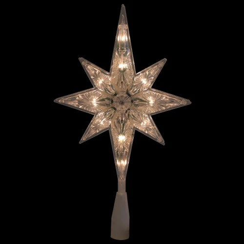 Lighted Faceted Star Of Bethlehem Christmas Tree Topper- 13.5" - Clear Lights 2 Lighted Faceted Star Of Bethlehem Christmas Tree Topper- 13.5" - Clear Lights - Image 2