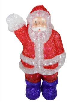 Lighted Waving Santa Claus Commercial Grade Acrylic Christmas Display Decoration - 2'
