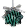 4.5" Teal Green And Black Glittered Zebra Print Snowflake Prism Christmas Ornament
