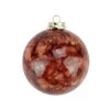 4ct Sienna Brown Marbled Shatterproof Shiny Christmas Ball Ornaments 3.25" (80mm)