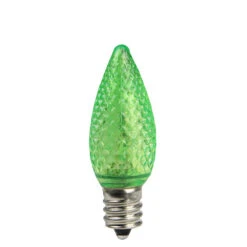 Sienna Pack Of 4 Faceted Transparent Green LED C7 Christmas Replacement Bulbs