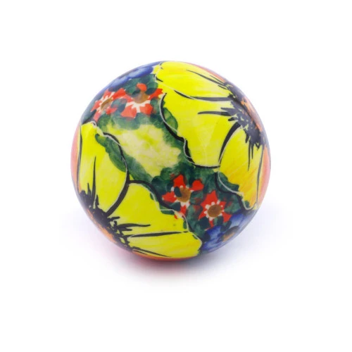 Polmedia Polish Pottery Christmas Ball Ornament 3" Mystical Garden 2 Polmedia Polish Pottery Christmas Ball Ornament 3" Mystical Garden - Image 2