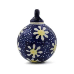 Polmedia Polish Pottery Christmas Ball Ornament 3" Daisy 6 Polmedia Polish Pottery Christmas Ball Ornament 3" Daisy -Winter Decor Store H1333A 1 21538.1665605539