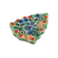 Polmedia Polish Pottery Christmas Tree Pendant 3" Spring Garden