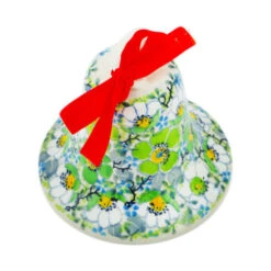 Polmedia Polish Pottery Bell Ornament 4" Spearmint Fresh