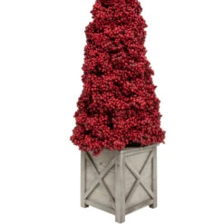40" Red Berry Cone Potted Christmas Topiary -Winter Decor Store allstate xbp077 re 3 45988.1659734331