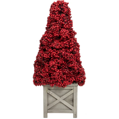24" Red Berry Cone Potted Christmas Topiary 1 24" Red Berry Cone Potted Christmas Topiary