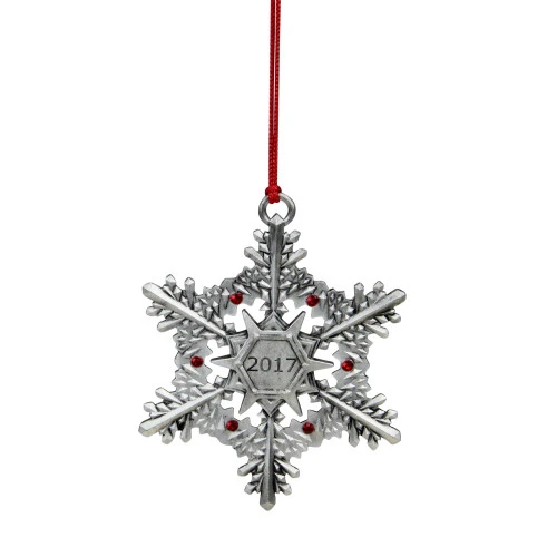 Northlight 3" Silver And Red Snowflake With Gems '2017' Christmas Ornament 1 Northlight 3" Silver And Red Snowflake With Gems '2017' Christmas Ornament