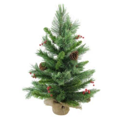 Northlight Mixed Cashmere Berry Pine Medium Artificial Christmas Tree - 24" - Unlit