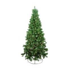 6' Pre-Lit Pine Artificial Wall Christmas Tree, Clear Lights