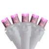 Set Of 70 Pink LED Wide Angle Icicle Christmas Lights - 6ft White Wire