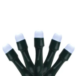 20 Battery Operated White LED Micro Rice Christmas Lights With Timer - Green Wire