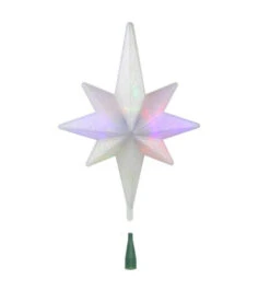 14.5" Winter Frost B/O Multi-Color LED Bethlehem Star Christmas Tree Topper