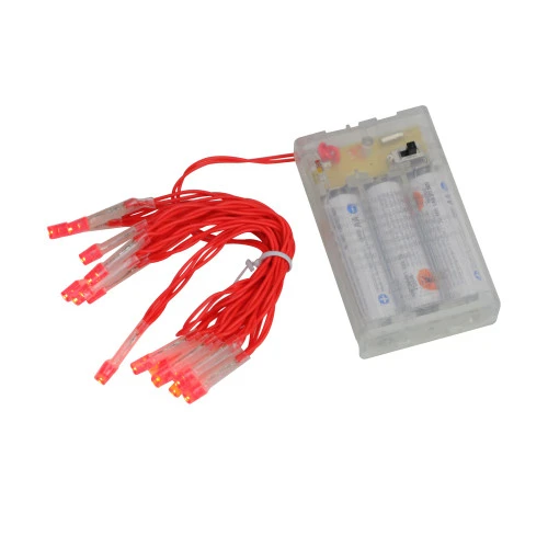 15 Battery Operated Orange LED Mini Christmas Lights - 4.8 Ft Red Wire 2 15 Battery Operated Orange LED Mini Christmas Lights - 4.8 Ft Red Wire - Image 2