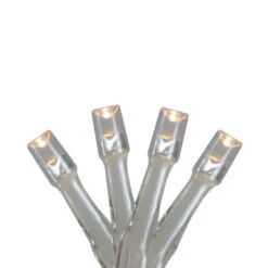 Battery Operated LED Christmas - Warm White - 5' Silver Wire - 15ct