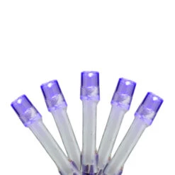15-Count Battery Operated Purple LED Micro Christmas Lights - 4.8 Ft Purple Wire