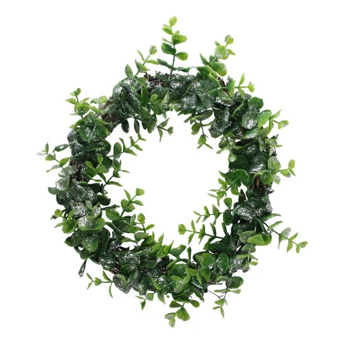 Sparkling Silver And Green Grass Decorative Artificial Christmas Wreath - 8.75-Inch, Unlit 1 Sparkling Silver And Green Grass Decorative Artificial Christmas Wreath - 8.75-Inch, Unlit