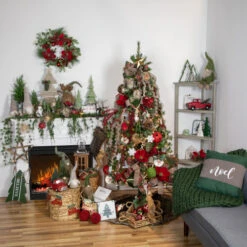Northlight 6' X 3" Christmas Trees And Beads Wooden Garland 7 Northlight 6' X 3" Christmas Trees And Beads Wooden Garland -Winter Decor Store cottage20core 120cropped 88596.1669970844