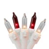 Northlight 100-Count Red And Clear Mini Christmas Light Set, 20.25ft White Wire