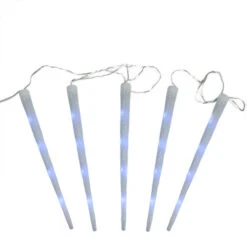Set Of 5 Color Changing Snowfall Christmas Light Tubes 19.5"