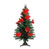 4' Pre-Lit Poinsettias Artificial Christmas Tree - Multicolor Lights