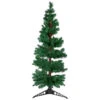 5' Pre-Lit Slim Pine Spiral Artificial Christmas Tree - Multicolor Fiber Optic Lights