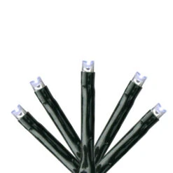 223 Cool White LED 8-Function Twinkle Lights - 17 Ft Green Wire