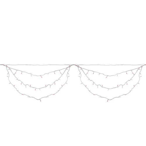 150 Red And White LED Swag Christmas Lights - 7.5 Ft White Wire 1 150 Red And White LED Swag Christmas Lights - 7.5 Ft White Wire