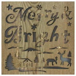 Northlight 12" Lighted Wooden "Merry Bright" Christmas Wall Decoration