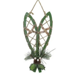 12" Green Hanging Snowshoe Christmas Wall Decoration