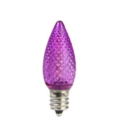 Sienna Faceted Transparent LED C7 Christmas Replacement Bulbs - Purple - Pack Of 4