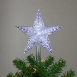 9.5" Lighted Clear Twinkling 5-Point Star Christmas Tree Topper - Clear White LED Lights -Winter Decor Store hofert 1967 02 4 71295.1665610747