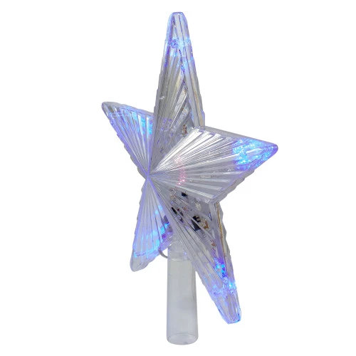 9.5" Lighted Clear 5 Point Star Christmas Tree Topper - Multicolor LED Lights 2 9.5" Lighted Clear 5 Point Star Christmas Tree Topper - Multicolor LED Lights - Image 2