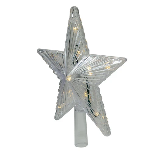 9.5" Lighted White Star Christmas Tree Topper - White And Multicolor LED Lights 2 9.5" Lighted White Star Christmas Tree Topper - White And Multicolor LED Lights - Image 2