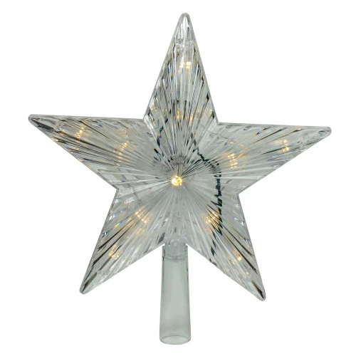 9.5" Lighted White Star Christmas Tree Topper - White And Multicolor LED Lights 1 9.5" Lighted White Star Christmas Tree Topper - White And Multicolor LED Lights