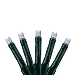 200 Pure White Cluster LED Wide Angle Christmas Lights - 20.5 Ft Green Wire