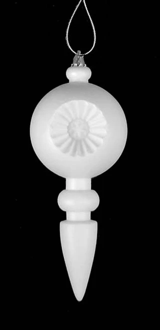 4ct White Retro Reflector Shatterproof Matte Christmas Finial Ornaments 7.5" 2 4ct White Retro Reflector Shatterproof Matte Christmas Finial Ornaments 7.5" - Image 2