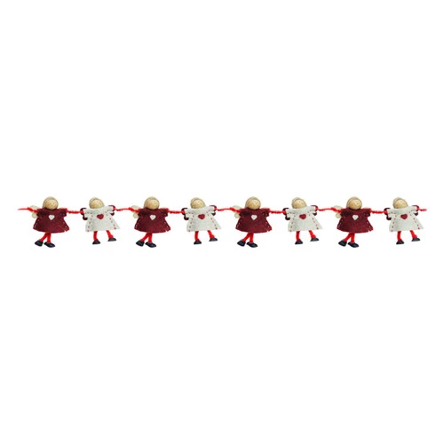 4" X 26" Red And Beige Angel Dolls Christmas Garland - Unlit 1 4" X 26" Red And Beige Angel Dolls Christmas Garland - Unlit