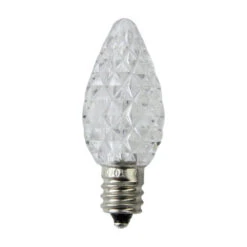 Northlight Pack Of 25 Faceted LED C7 Pure White Christmas Replacement Bulbs