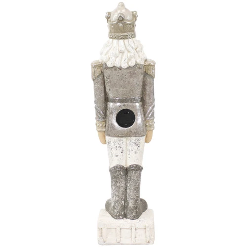 Sunnydaze Alexei The Defender Indoor Nutcracker Statue With LED Lights - Christmas/Holiday Decor - Silver - 36" 10 Sunnydaze Alexei The Defender Indoor Nutcracker Statue With LED Lights - Christmas/Holiday Decor - Silver - 36" - Image 10