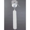21" Silver And White Snow Drift Ball With Tassel Christmas Ornament