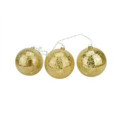 PENN 20-count Gold Ball Ornaments Mini Christmas Light Set, 1.5ft White Wire