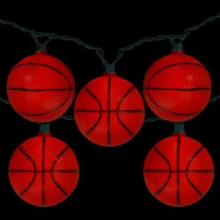 10ct Basketball Sport Christmas Novelty Light Set - 11.5 Ft Green Wire