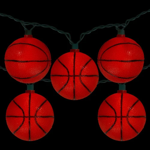 10ct Basketball Sport Christmas Novelty Light Set - 11.5 Ft Green Wire 1 10ct Basketball Sport Christmas Novelty Light Set - 11.5 Ft Green Wire
